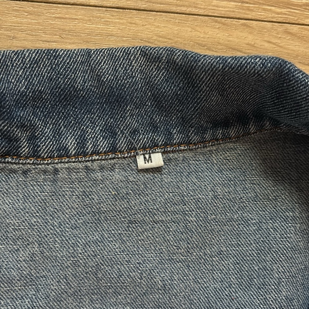 Denim and Aztec Patterned Button-Up Jacket - Picture 2 of 3